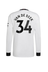 Fotbalové Dres Manchester United Donny van de Beek #34 Venkovní Oblečení 2022-23 Dlouhý Rukáv